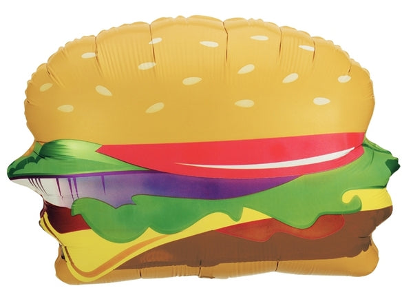 18in Cheeseburger Foil Balloon – Food Theme Party Decor, Multicoloured