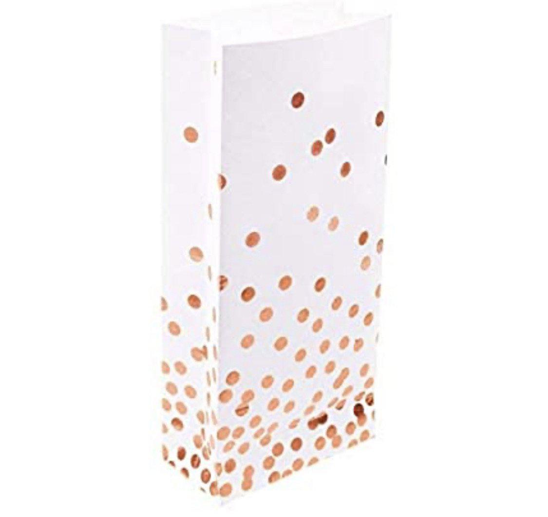 Rose Gold Confetti Gift Bags