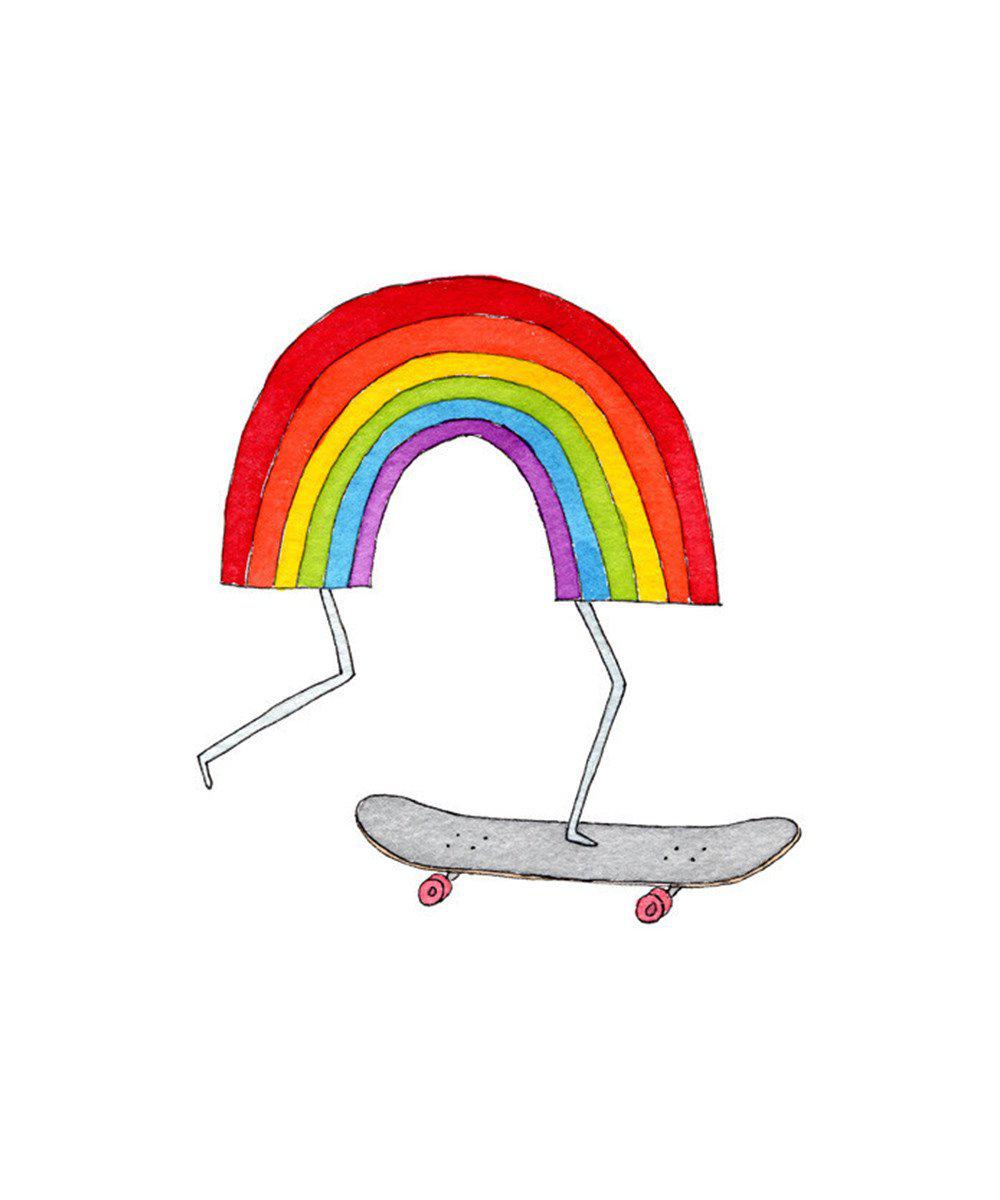 Temporary Tattoos: Rainbow Skateboard